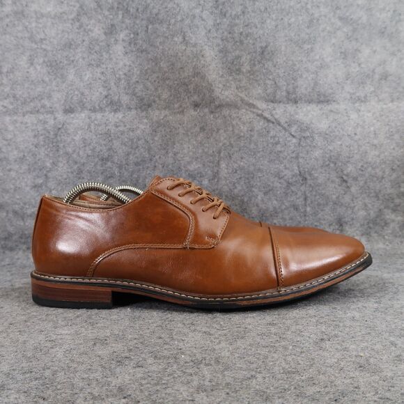 Dexter Shoes Mens 10 Oxford Derby Classic Cap Toe Formal Dress Brown Memory Foam - Picture 2 of 16